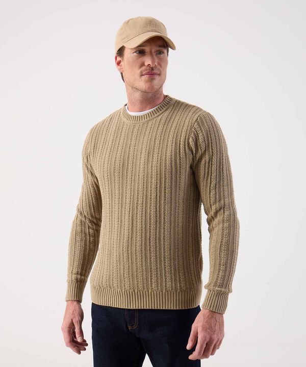 Su&eacute;ter de Punto Grueso con Textura Acanalada Para Hombre image number null