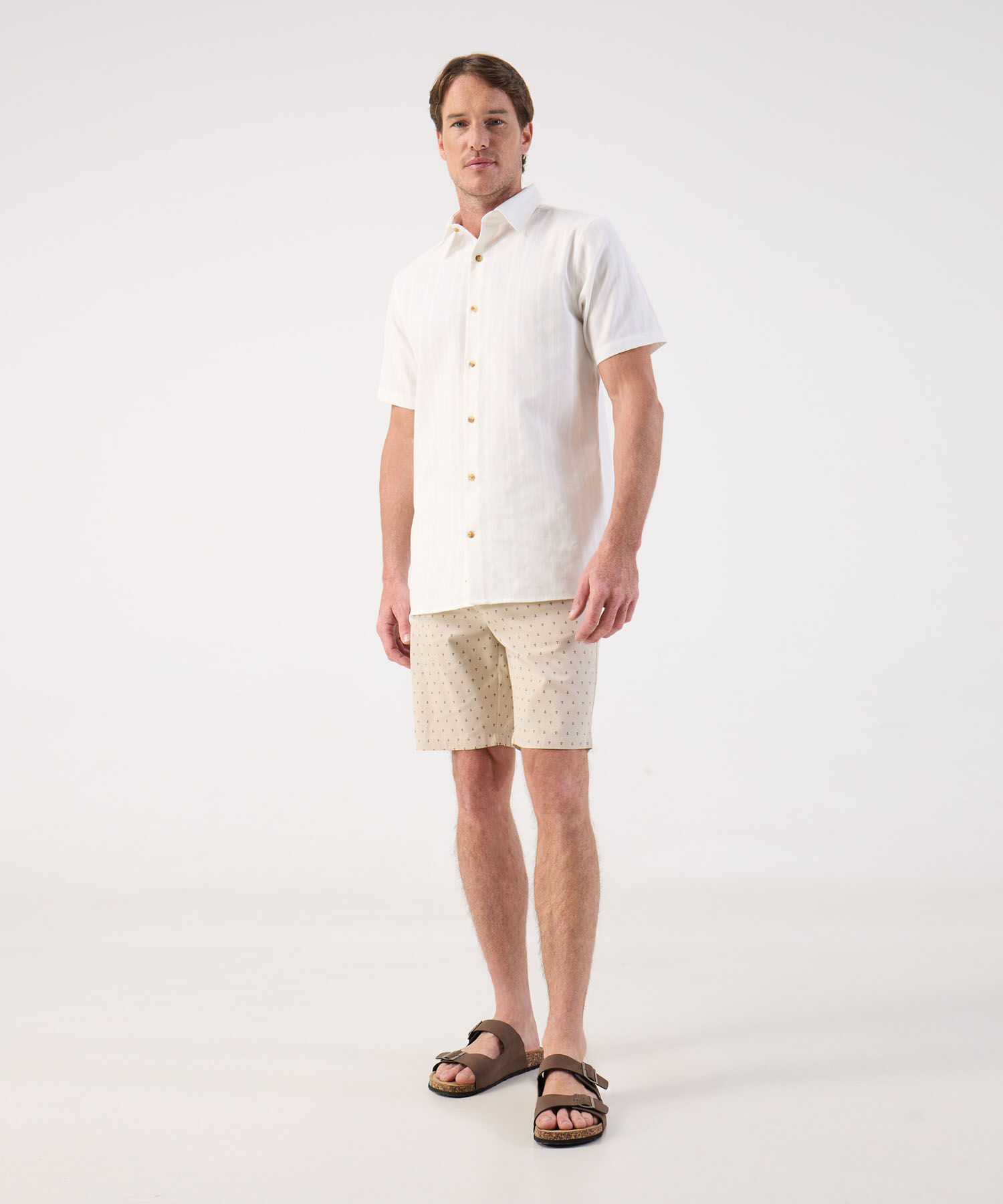 Camisa de Manga Corta Texturizada para Hombre