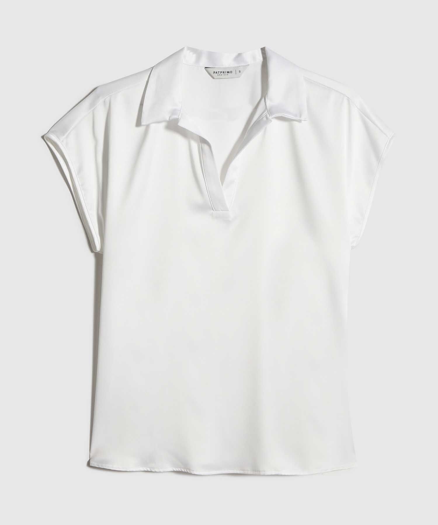 Blusa Satinada Escote en V