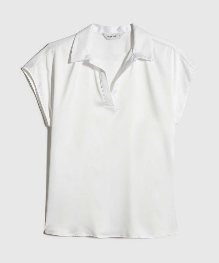 Blusa Satinada Escote en V