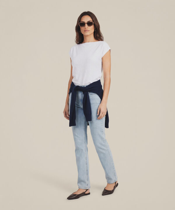 Camiseta con Textura de Calados para Mujer