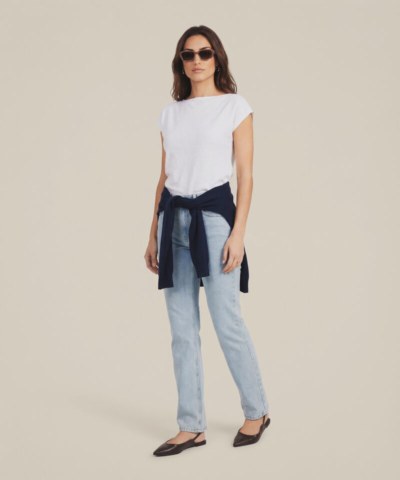 Camiseta con Textura de Calados para Mujer
