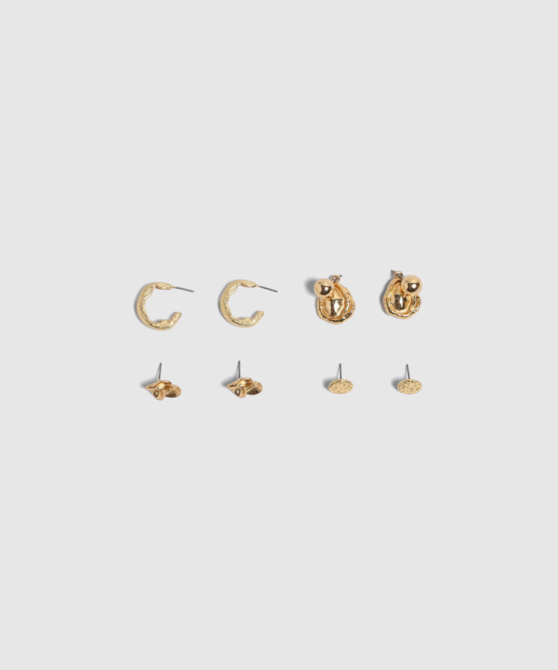 Set 4 Pares Aretes Estilo Org&aacute;nico Para Mujer