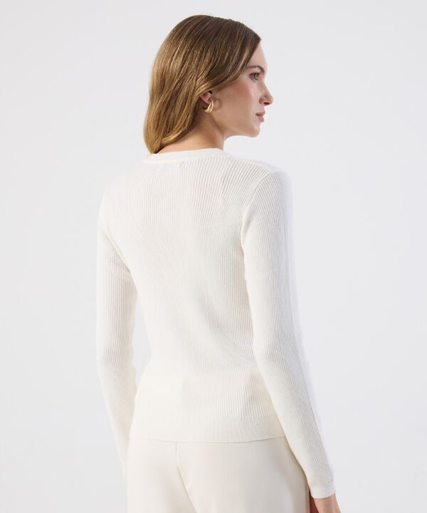 C&aacute;rdigan Mujer Tejido Acanalado Botones Joya