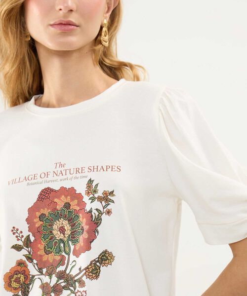 Camiseta Estampada con Ruche image number null