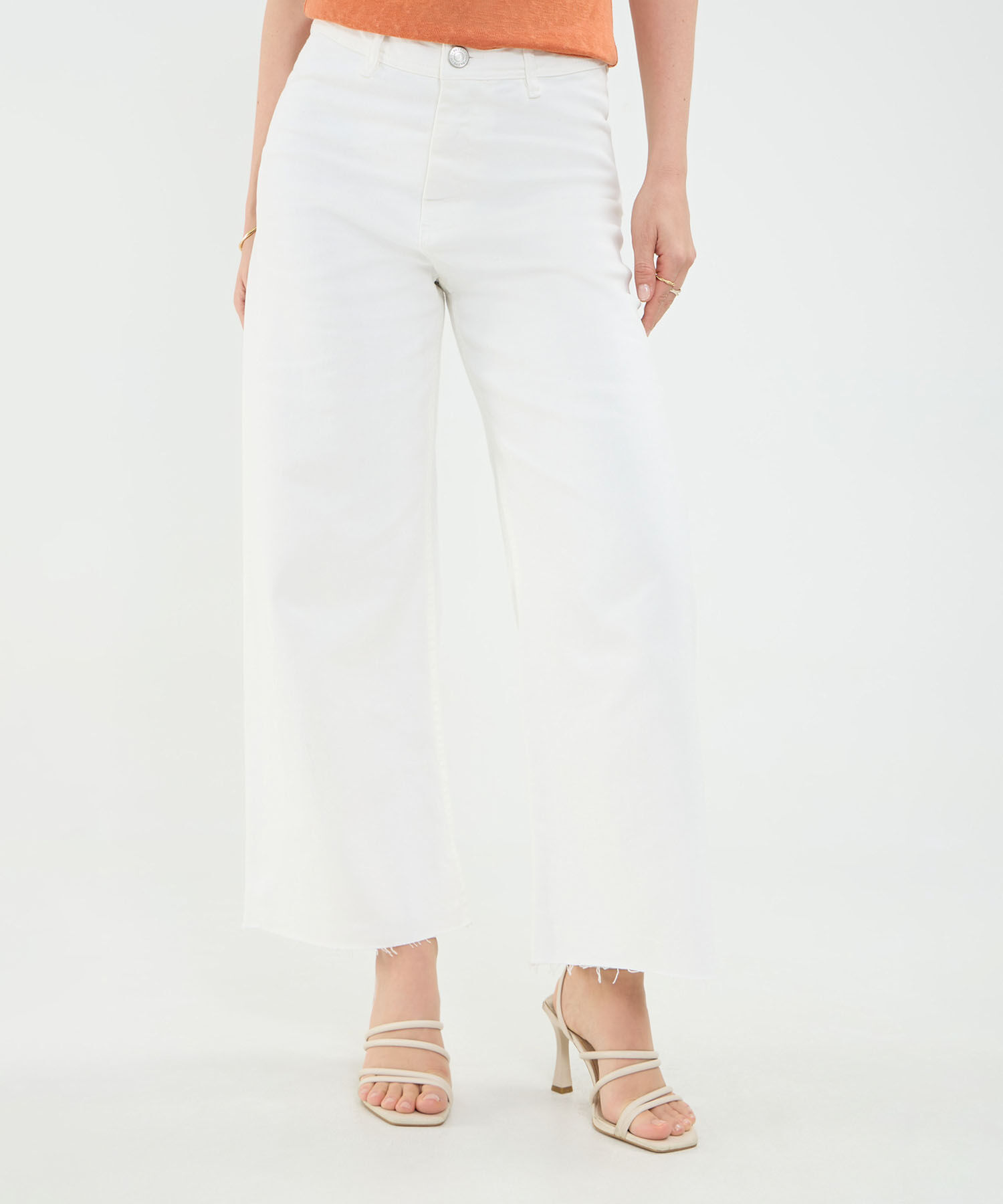 Jeans Culotte Tono Blanco
