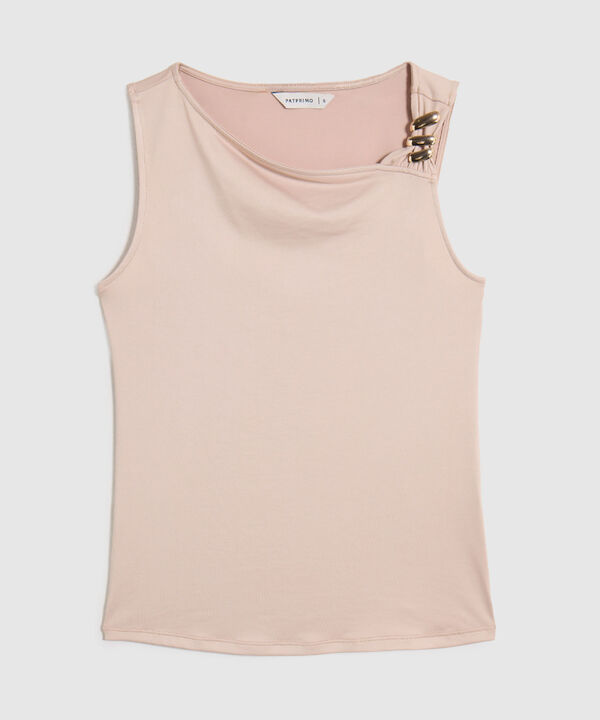 Camiseta Manga Sisa Con Detalle Met&aacute;lico Mujer image number null