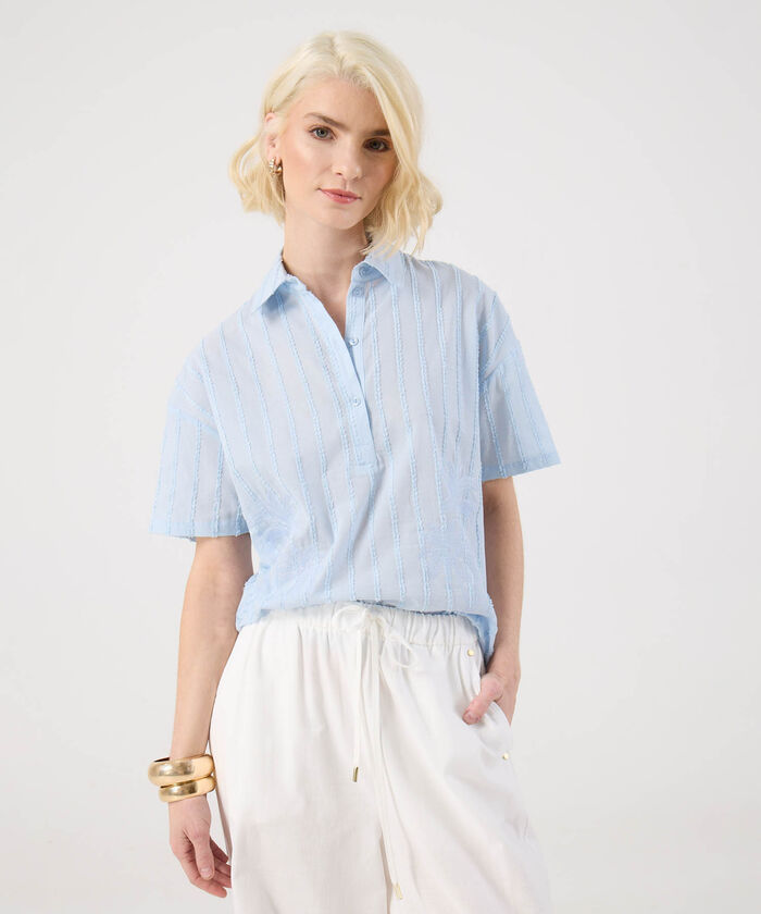 Camisa Manga Corta Bordada