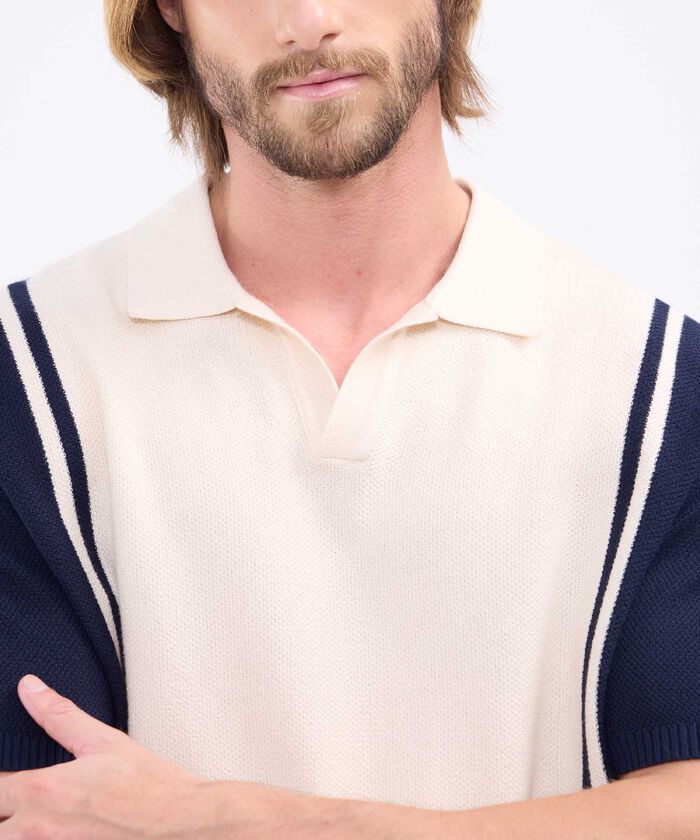 Polo Tejida Preteñida Para Hombre