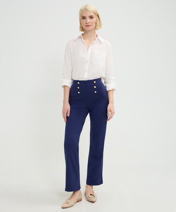 Leggins Unicolor Con Botones