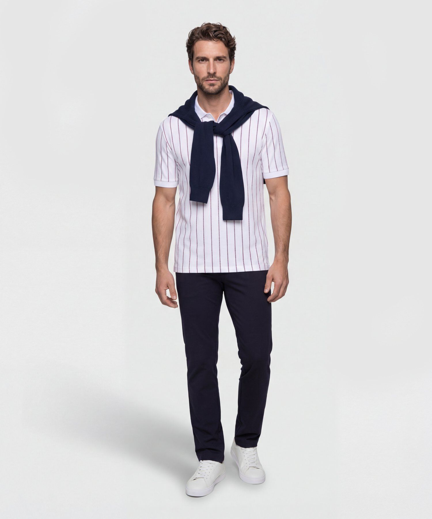 Polo Hombre Manga Corta con Cuello de Rib
