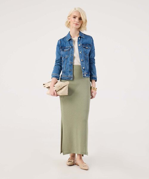 Falda Texturizada Con Abertura image number null