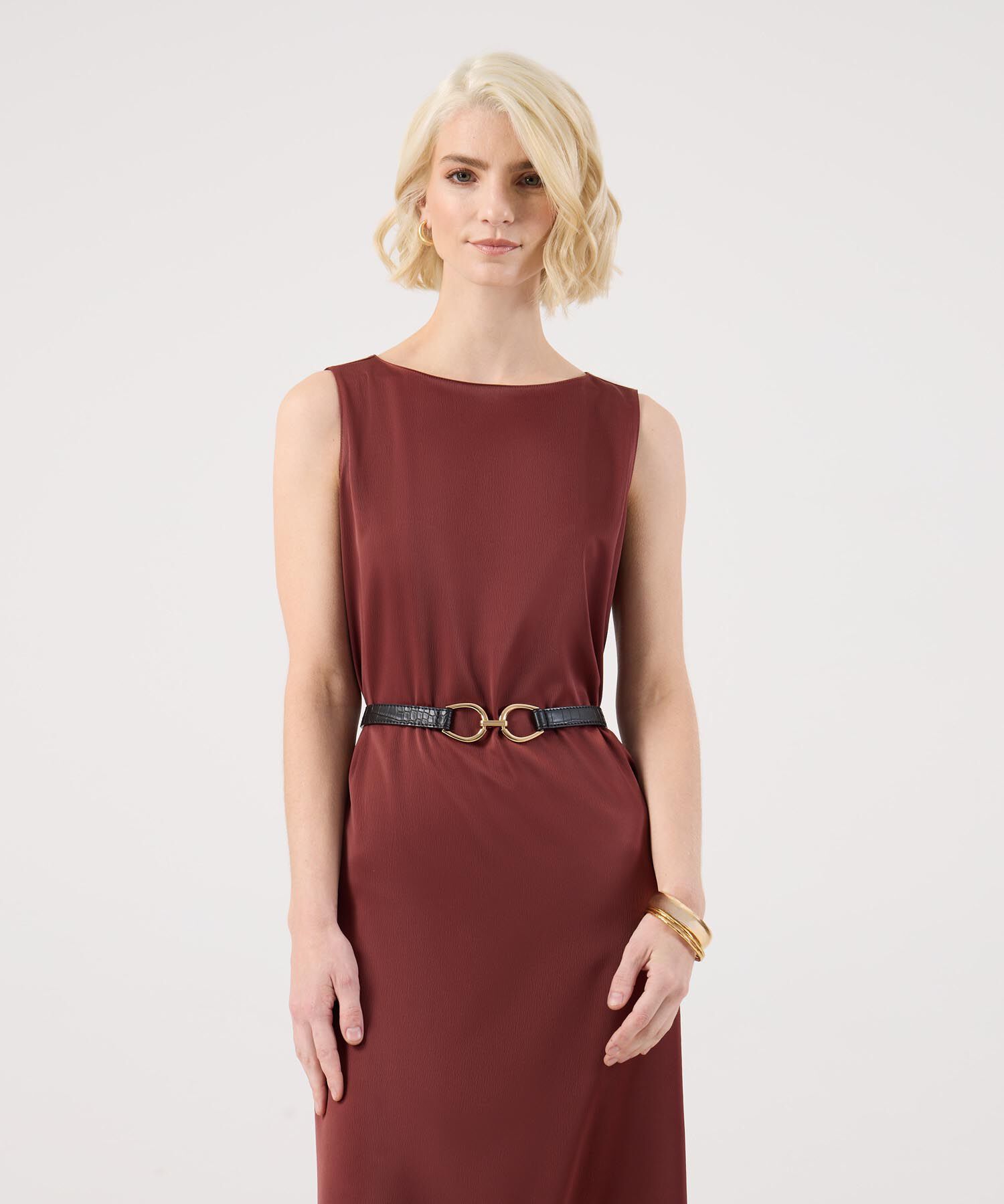 Vestido Unicolor Satinado