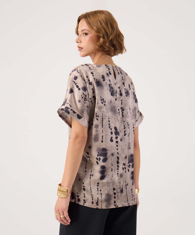 Blusa satinada manga corta 