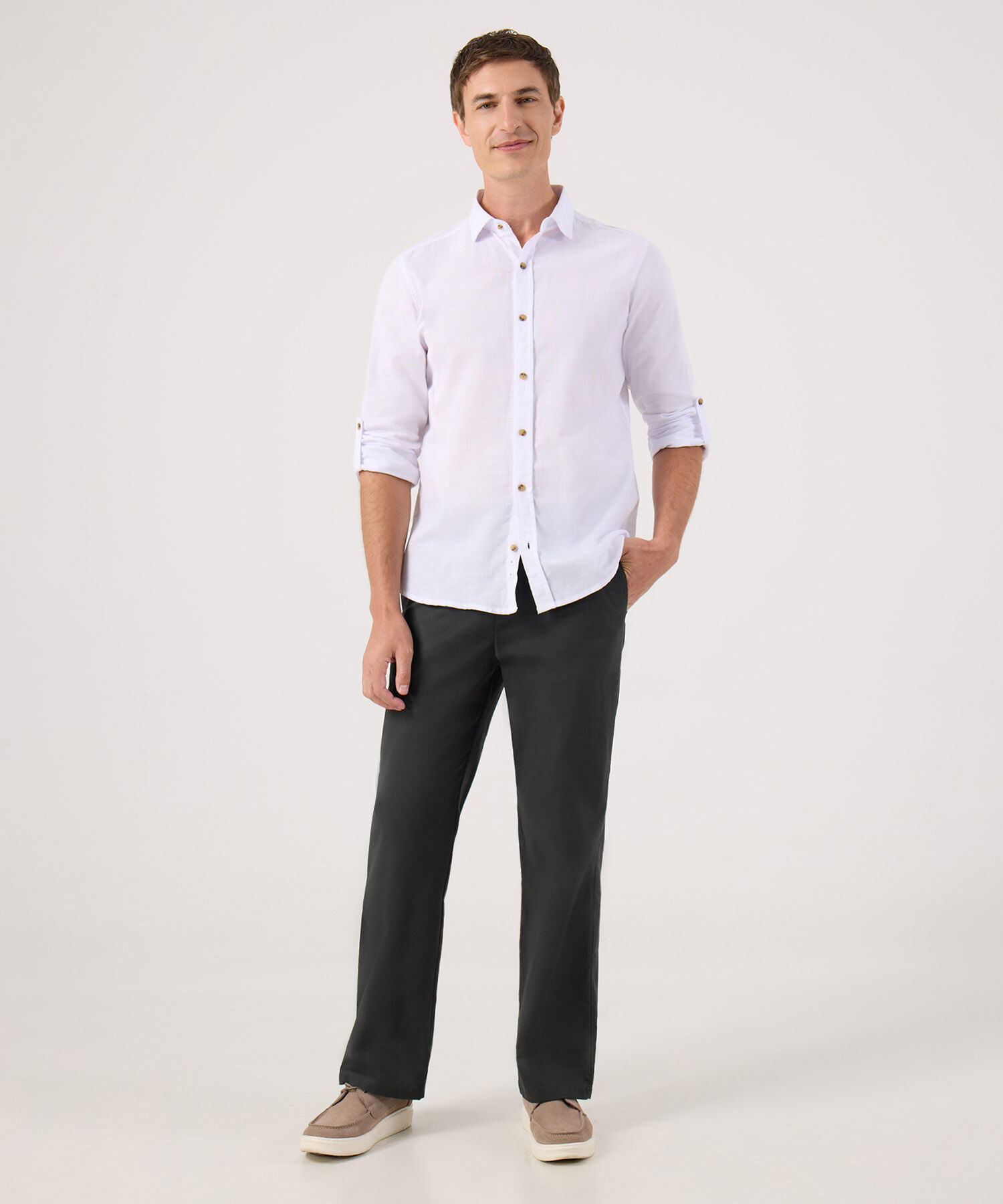 Camisa Manga Larga Con Charretera