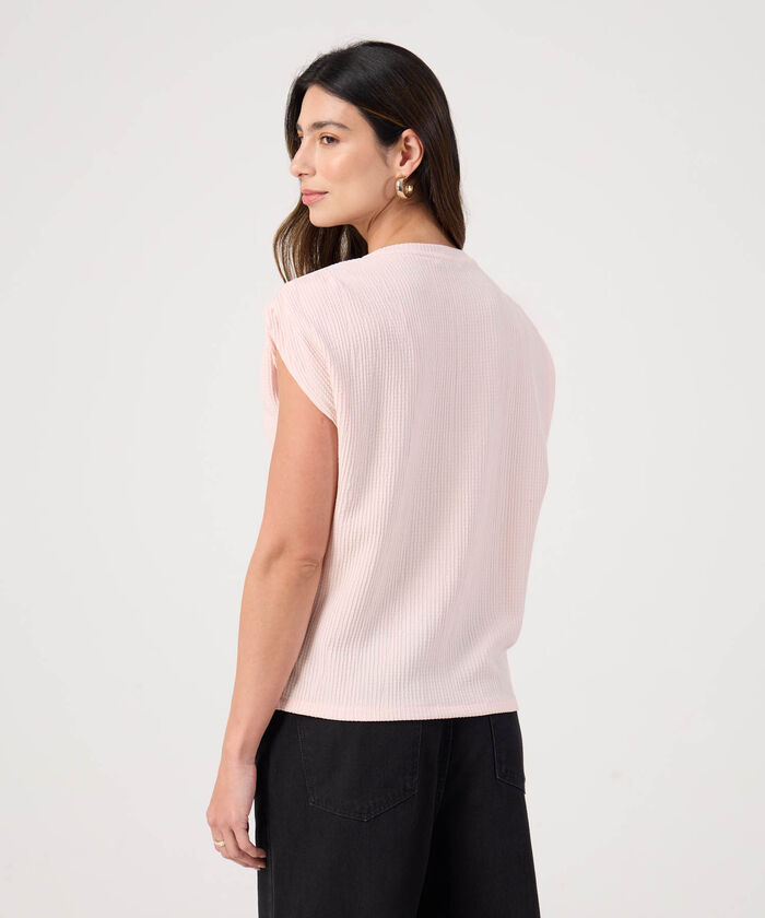 Camiseta unicolor texturizada 