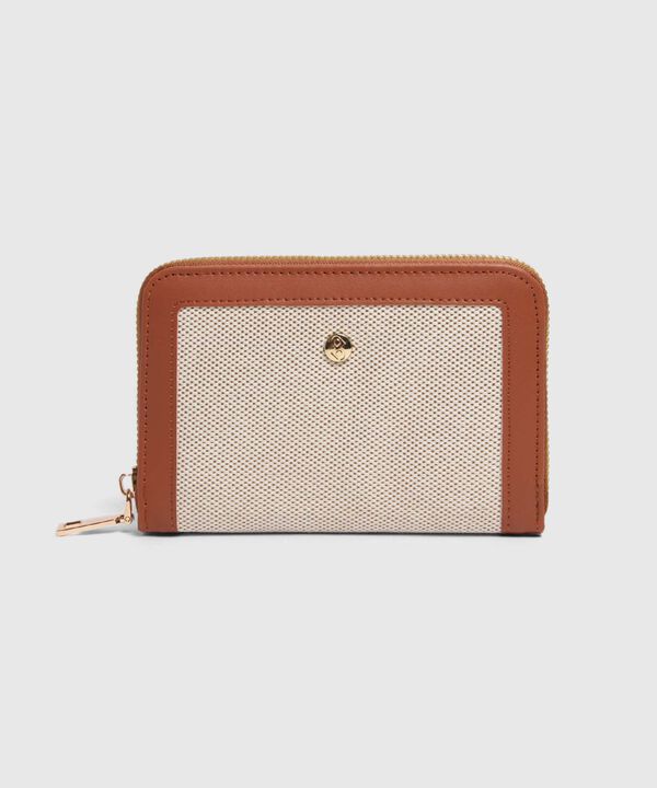 Cartera Compacta Bicolor Con Cierre Para Mujer image number null