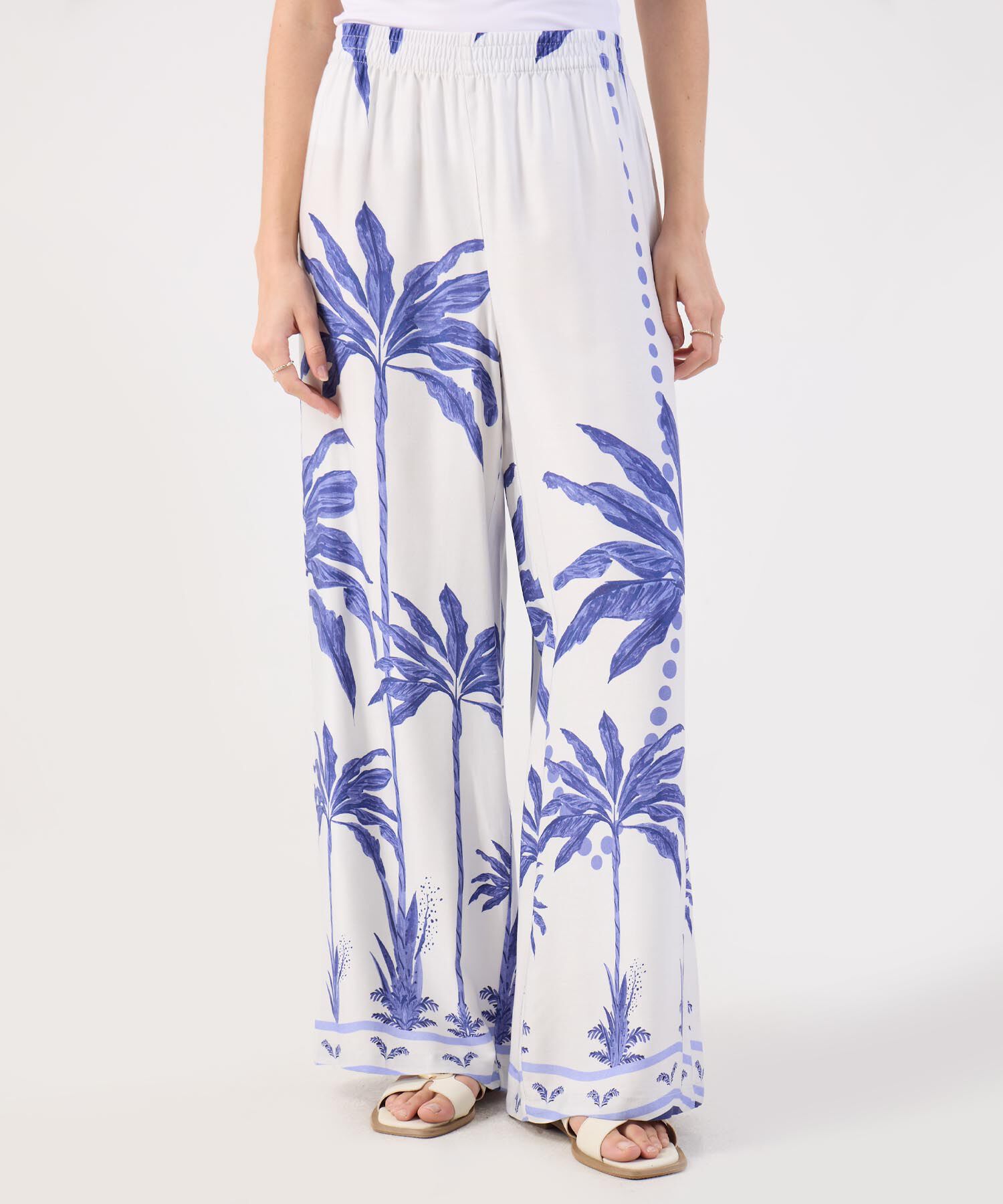 Pantal&oacute;n Palazzo Estampado Palmeras
