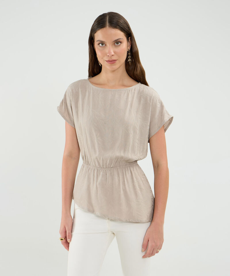 Blusa Manga Corta Ruedo Asimetrico Para Mujer