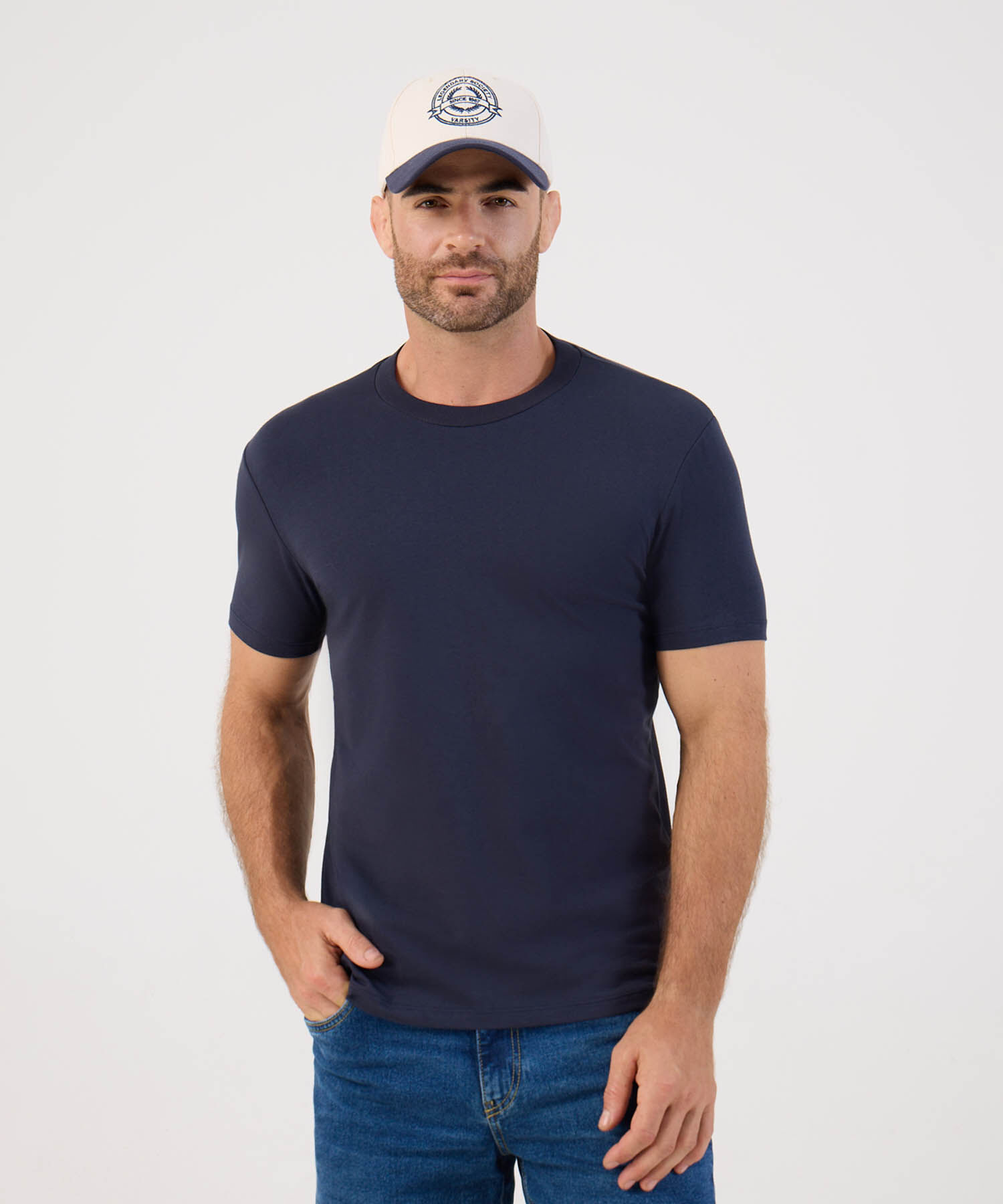 Camiseta B&aacute;sica Cuello Redondo Para Hombre