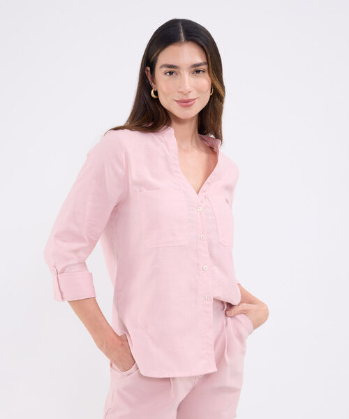 Blusa manga larga unicolor para mujer image number null