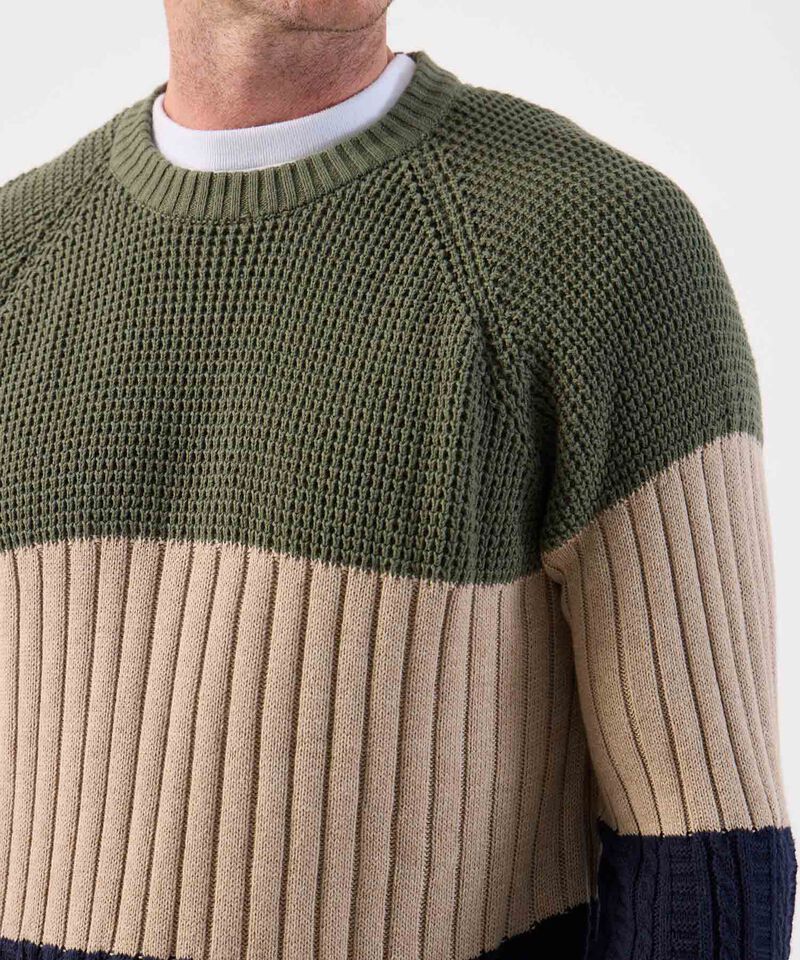 Buzo de Punto Grueso para Hombre con Dise&ntilde;o de Bloques