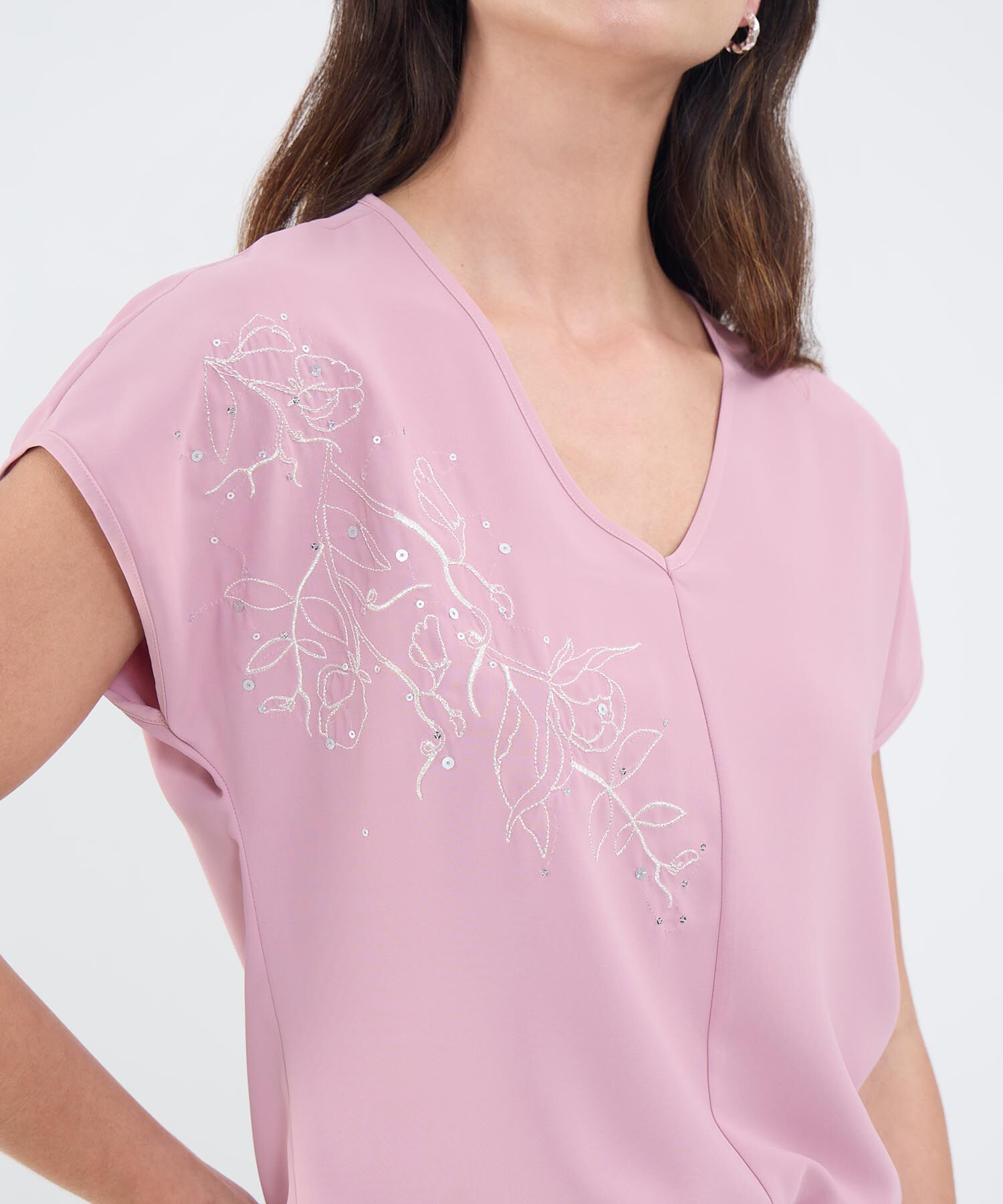 Blusa Manga Corta Texturizada