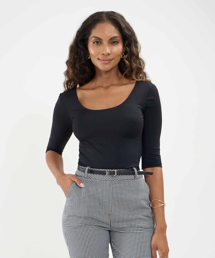 Camiseta 3/4 Ajustada Para Mujer