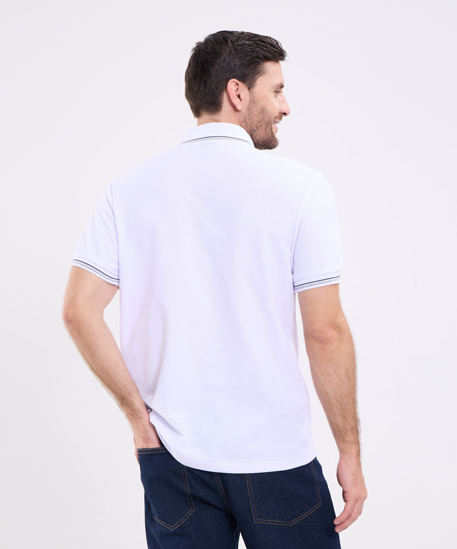 Polo Unicolor Para Hombre