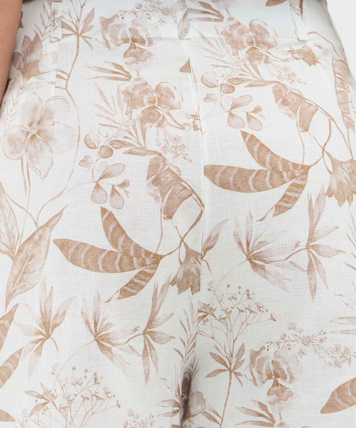 Bermuda Estampada Efecto Lino