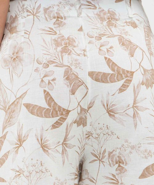 Bermuda Estampada Efecto Lino