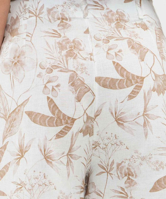 Bermuda Estampada Efecto Lino