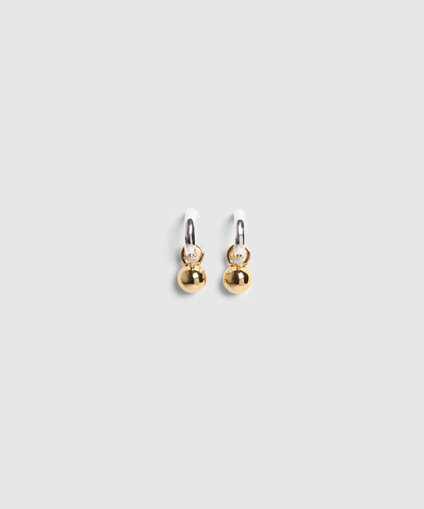 Aretes Mini Argolla Con Dije De Bola Para Mujer