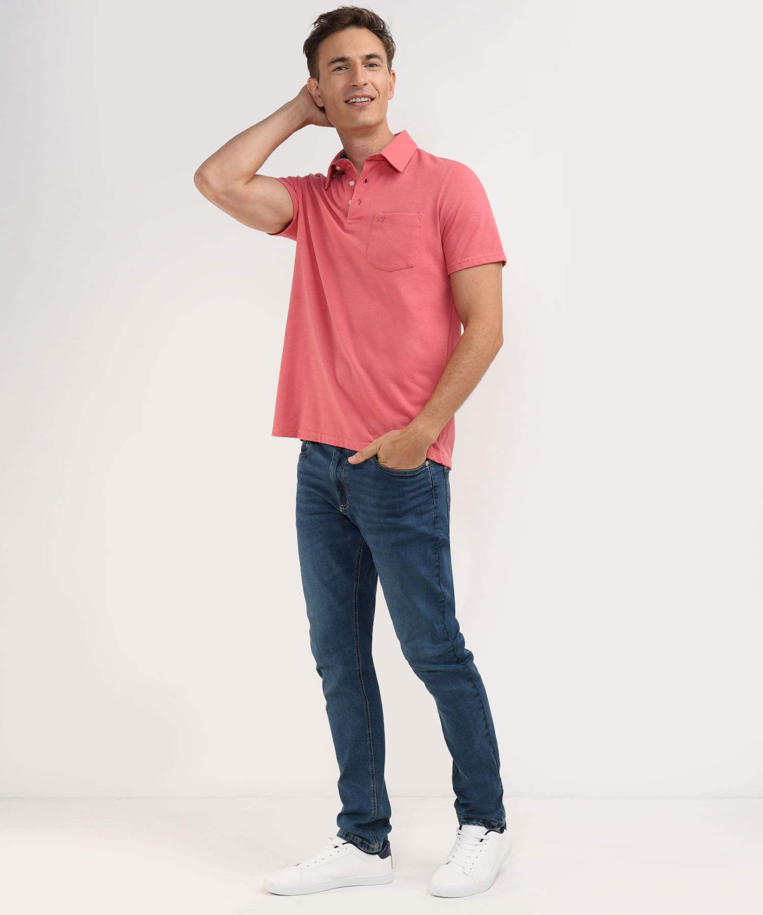 Polo Cuello Duro Con Bolsillo