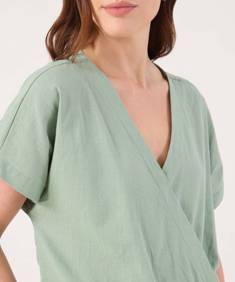 Blusa Unicolor Manga Corta 