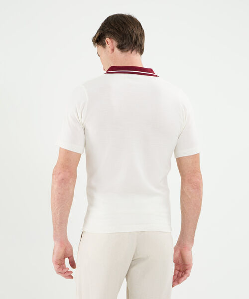 Polo Tejida Cuello Y Pechera En Contraste Para Hombre