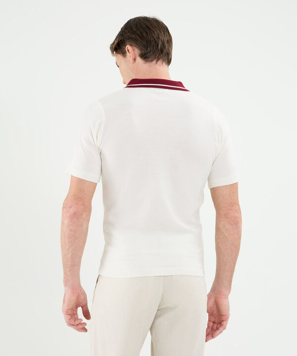 Polo Tejida Cuello Y Pechera En Contraste Para Hombre