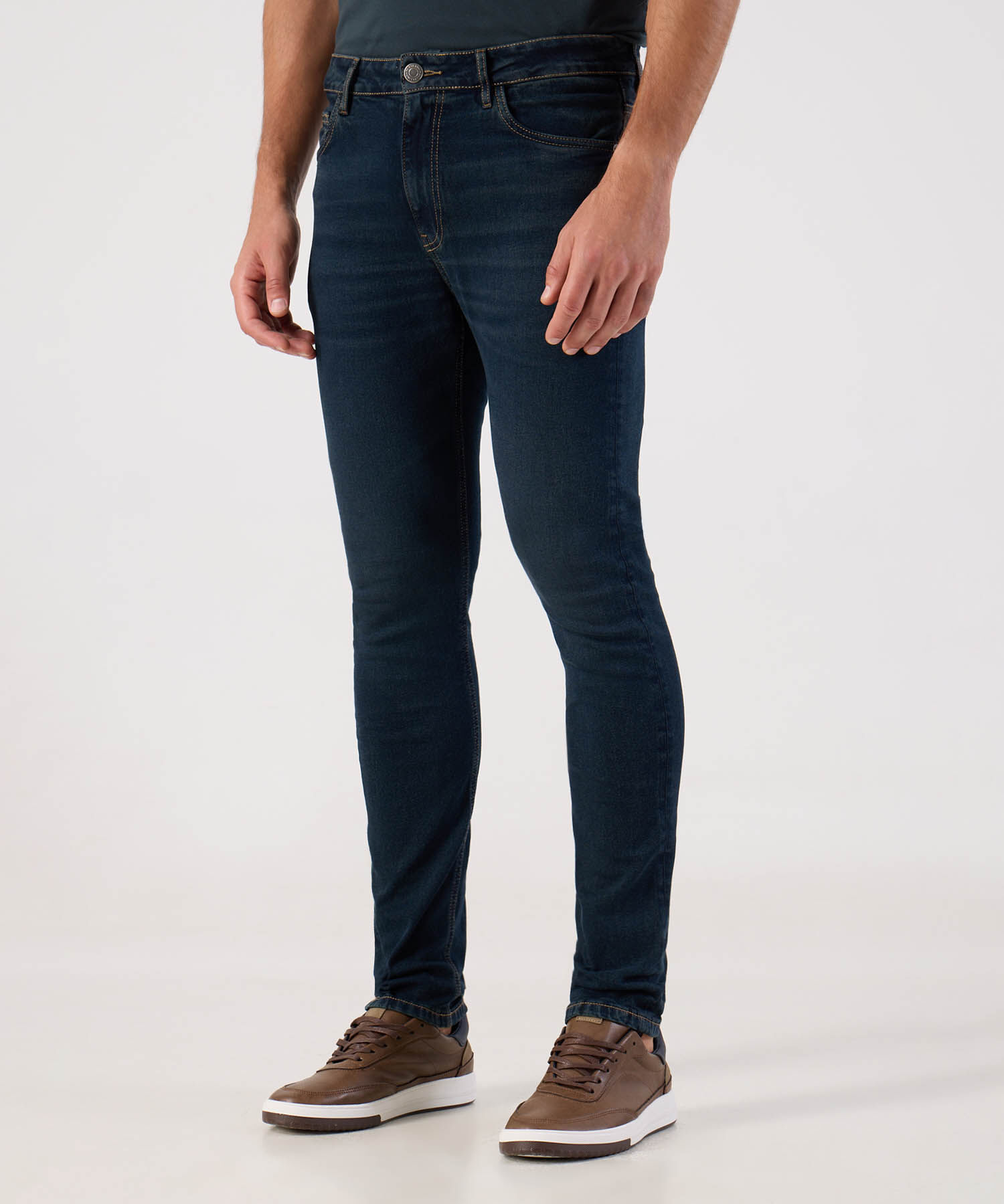 Jeans Skinny Con Costuras Para Hombre