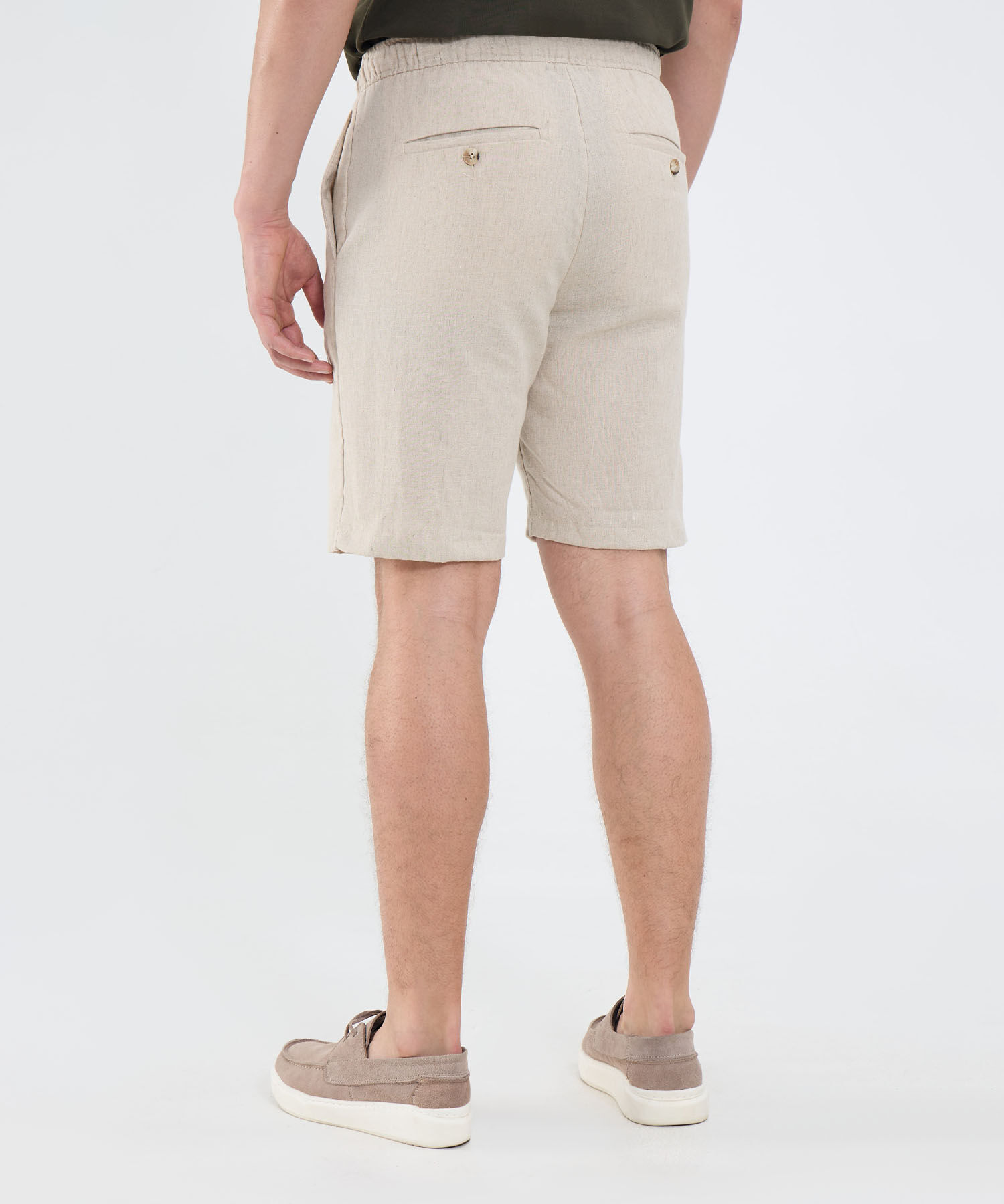 Bermuda En Lino Con Bolsillos