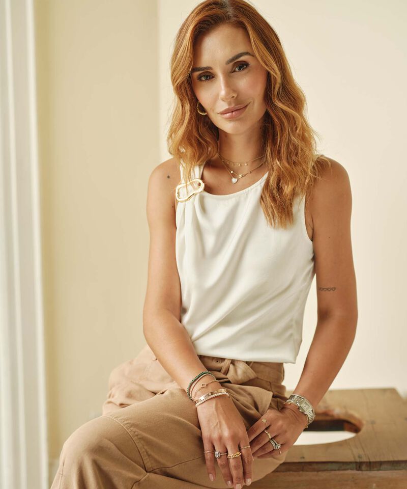 Blusa Sisa Con Detalle Met&aacute;lico Para Mujer