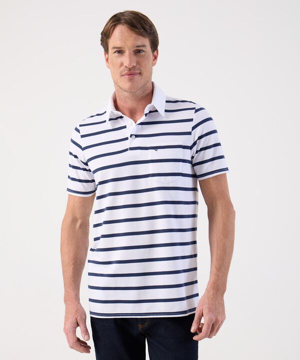 Polo a Rayas Cl&aacute;sico con Bolsillo Para Hombre image number null