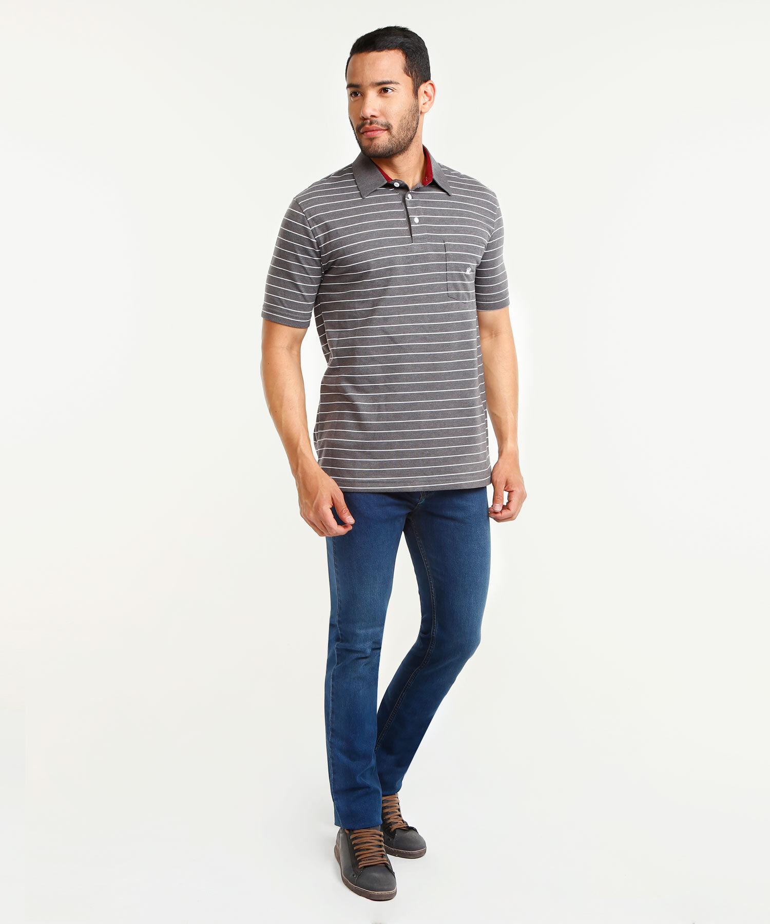 Polo Cuello Duro  Preteñido Bicolor