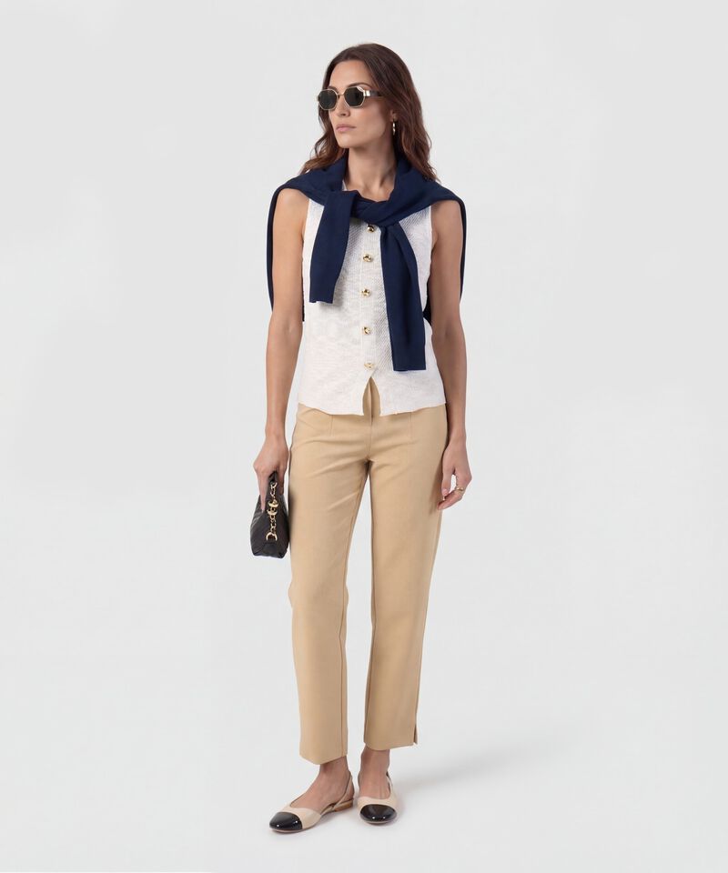 Pantal&oacute;n Clasico De Tiro Alto Para Mujer