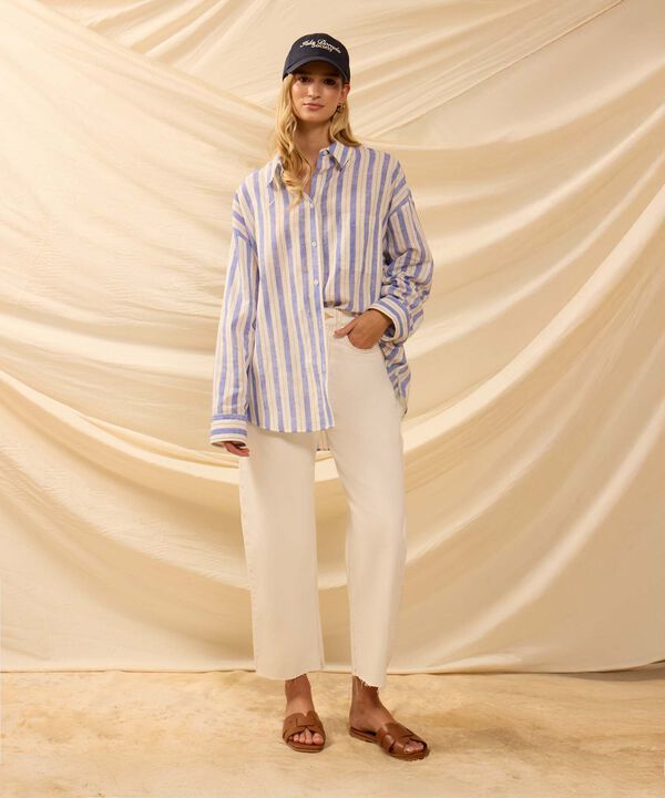 Camisa Oversize De Hombro Ca&iacute;do Para Mujer