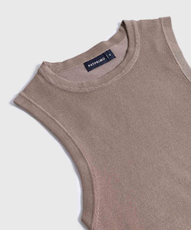 Camiseta de Punto Sin Mangas para Mujer