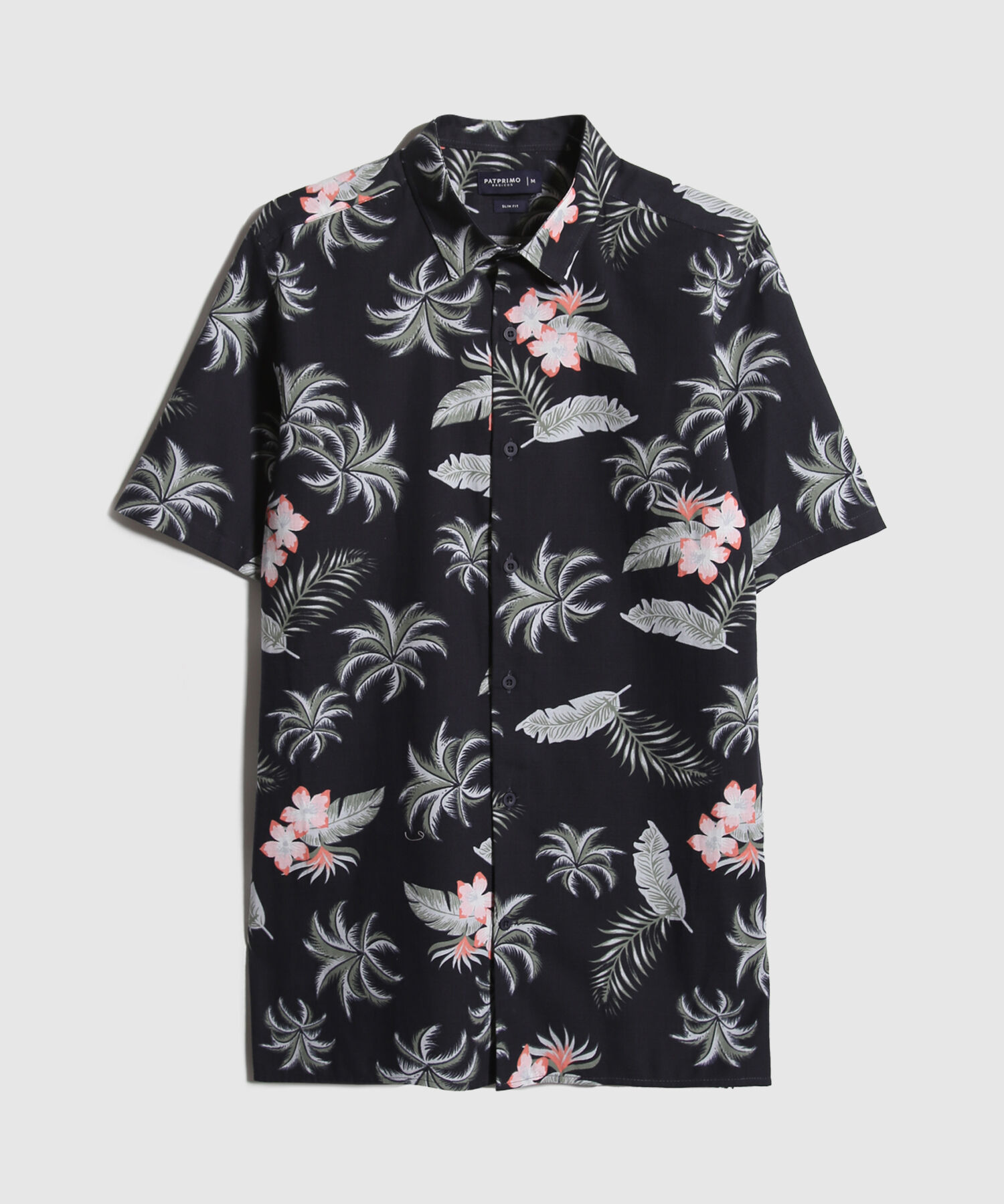 Camisa Manga Corta Estampada Base Lino