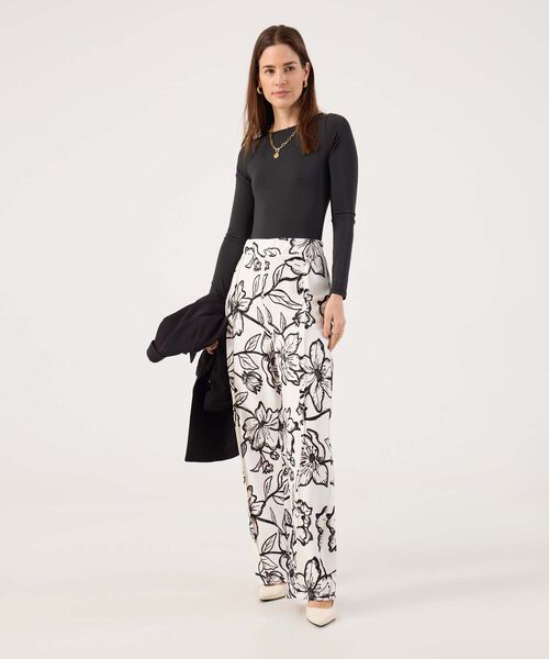 Pantalon Estampado Con Prense image number null