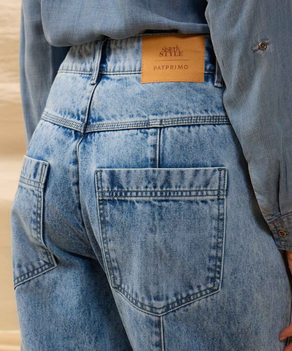 Jeans Recto Con Costura Lateral Para Mujer