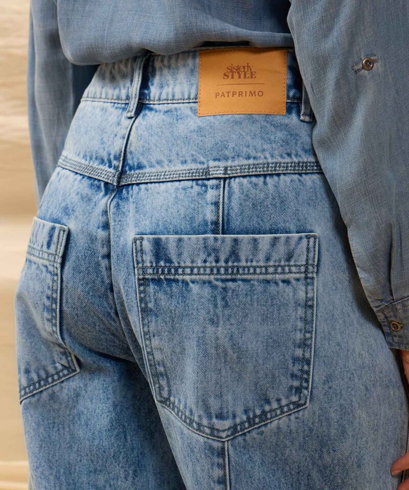 Jeans Recto Con Costura Lateral Para Mujer