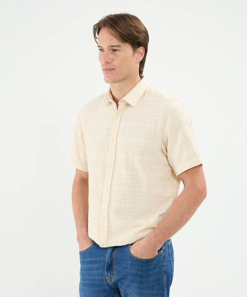 Camisa Manga Corta Con Textura
